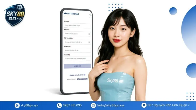 Bước 2: Điền thông tin vào form đăng ký Đăng Ký Sky88